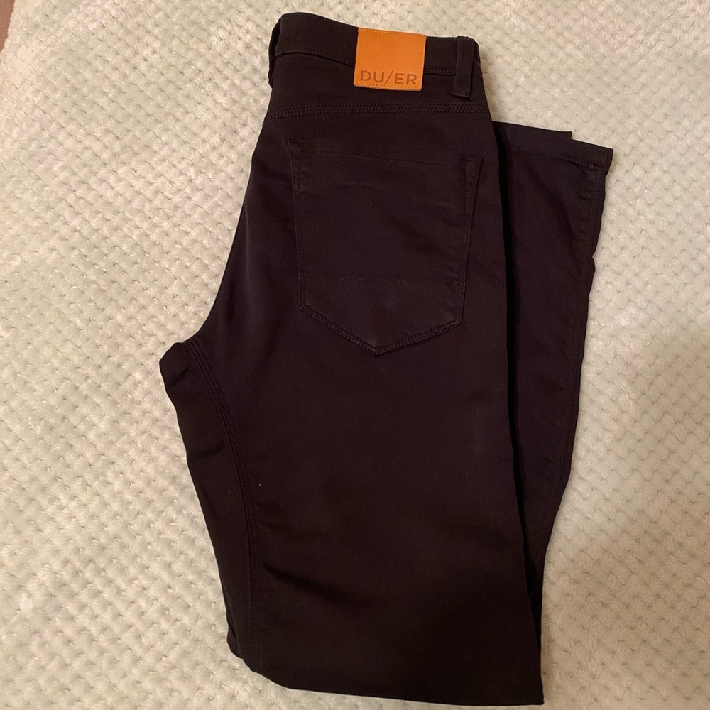Du/er N2x No Sweat Pant, Slim Fit, Black 30/30